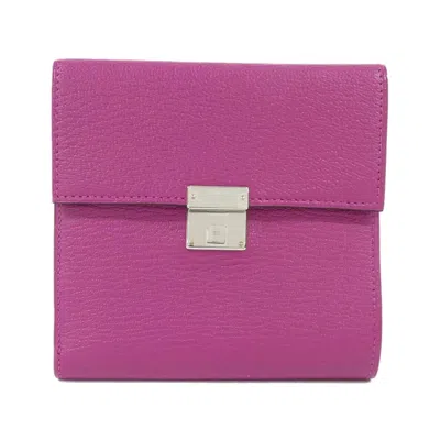 Pre-owned Hermes Rose Purple Chevre Leather Wallet (bi-fold) ()