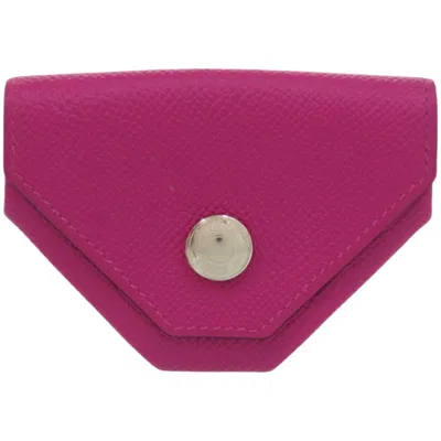 Pre-owned Hermes Rose Purple Epsom Leather Coin Purse/coin Case ()