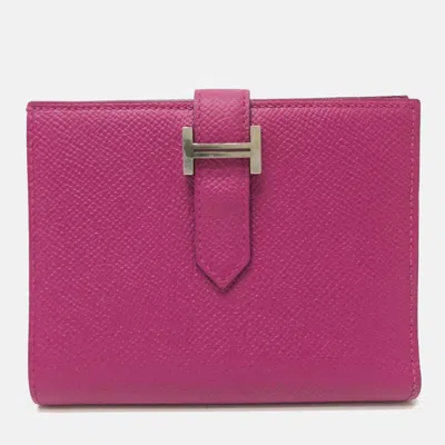 Pre-owned Hermes Rose Purple Folded Wallet