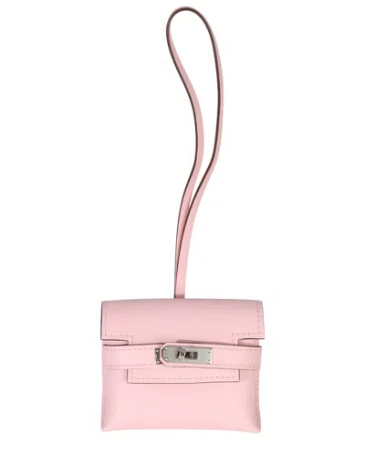 Pre-owned Hermes Hermès Rose Sakura Swift Kelly Festival Charm (authentic Pre-loved) In Pink