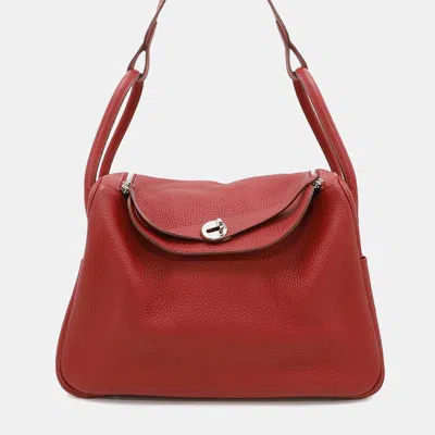 Pre-owned Hermes Lindy Rouge Casaque Taurillon Clemence Size 34 Bag