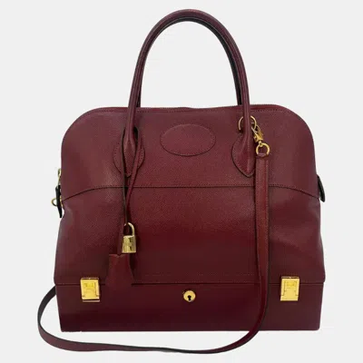 Pre-owned Hermes Rouge Epsom Leather Macpherson Bag C1990s In Red