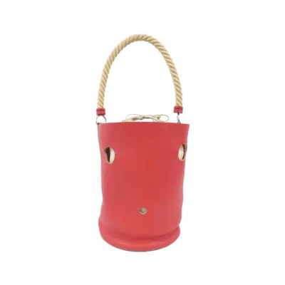 Pre-owned Hermes Rouge Garance Taurillon Clemence Leather Shoulder Bag ()