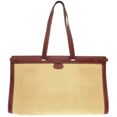 Pre-owned Hermes Rouge H Crinoline Tote Bag ()