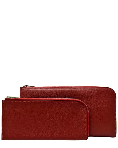 Pre-owned Hermes Hermès Rouge H Leather Remix Voyage (authentic )