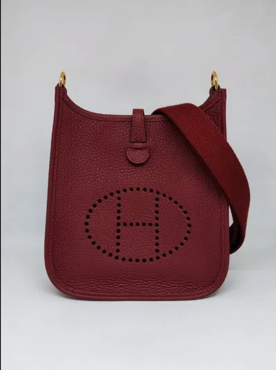 Pre-owned Hermes Hermès Rouge H Mini Evelyne Crossbody Bag