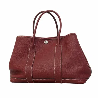 Pre-owned Hermes Rouge H Negonda Leather Tote Bag () In Red