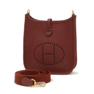 Pre-owned Hermes Rouge H Taurillon Clemence Leather Shoulder Bag ()