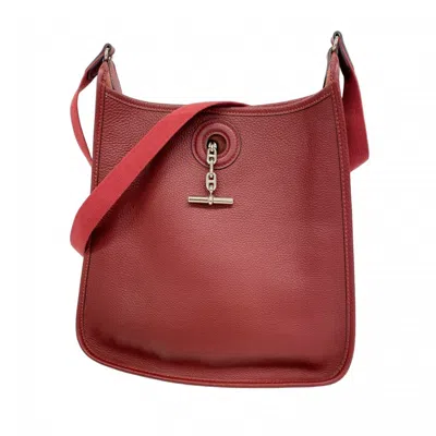 Pre-owned Hermes Rouge H Togo Leather Shoulder Bag () In Red