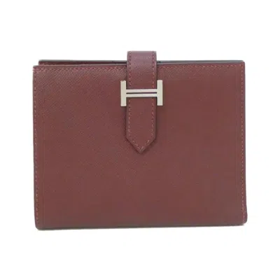 Pre-owned Hermes Rouge H Wallet (bi-fold) () In Red