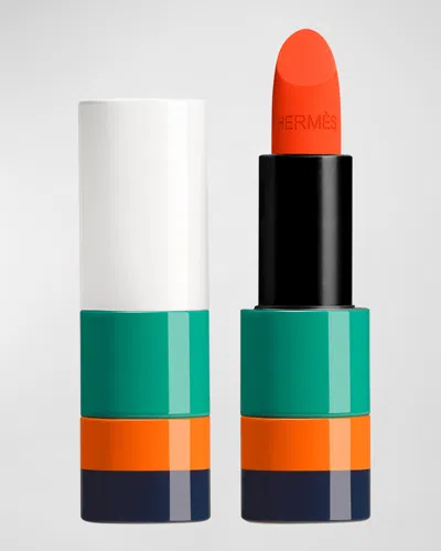 Hermes Rouge  Matte Lipstick, 44 Orange Neon In White