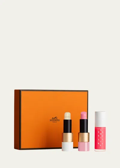 Hermes Rouge , Rose , And Istible Limited Edition Gift Set In White