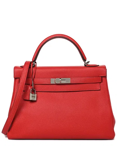 Pre-owned Hermes Hermès Rouge Tomate Togo Leather Kelly Retourne 32 (authentic Pre-loved)