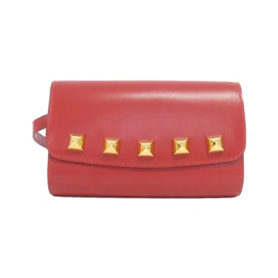 Pre-owned Hermes Rouge Vif Box Calf Leather Shoulder Bag ()