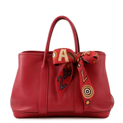 Pre-owned Hermes Rouge Vif Swift Leather Tote Bag ()