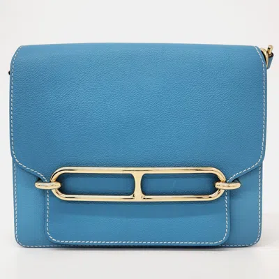 Pre-owned Hermes Roulis 23 Handbag In Blue