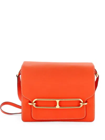 Pre-owned Hermes Roulis Bag Evercolor 23 Crossbody Bag In Orange