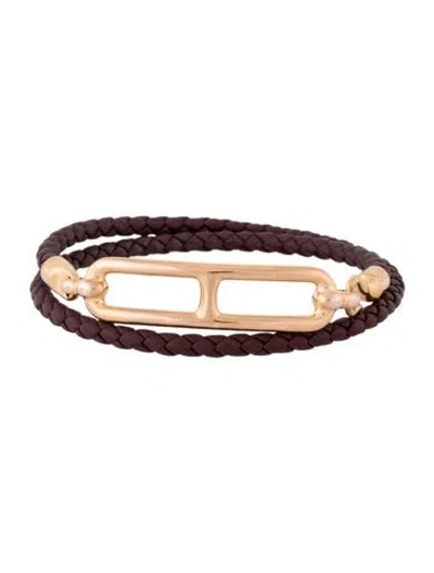 Pre-owned Hermes Roulis Double Tour Bracelet, 6.5" In Multi