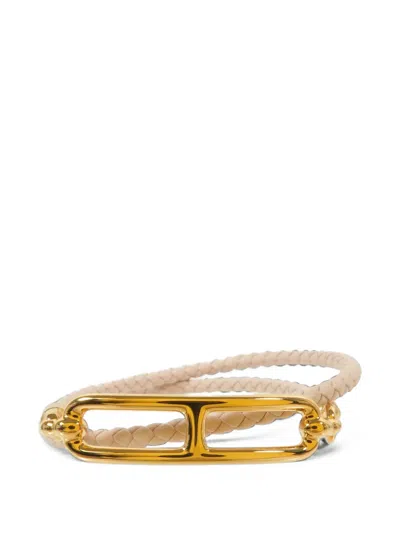 Pre-owned Hermes Roulis Double Tour Bracelet In Gold