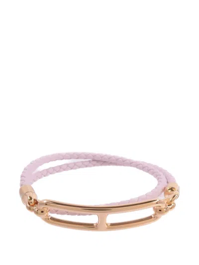 Pre-owned Hermes Roulis Double Tour Bracelet In Pink