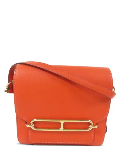 Pre-owned Hermes Roulis Mini Leather Shoulder Bag In Orange