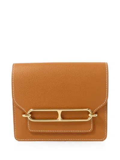 Pre-owned Hermes Roulis Slim Bifold Wallet In Brown