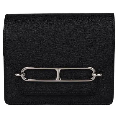 Pre-owned Hermes Roulis Slim Wallet Belt Bag Black Palladium Hardware
