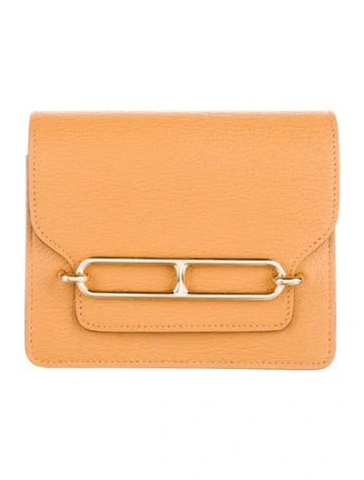 Pre-owned Hermes Roulis Slim Wallet In Brown