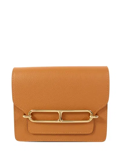 Pre-owned Hermes Roulis Slim Wallet In Brown