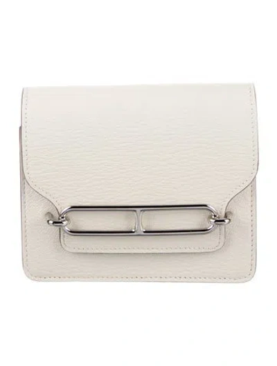 Pre-owned Hermes Roulis Slim Wallet In Neutral
