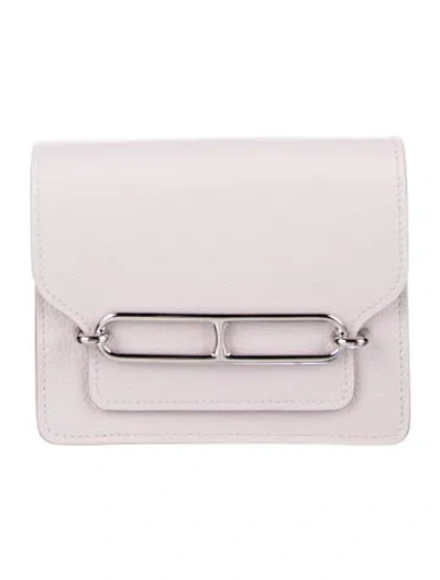 Pre-owned Hermes Roulis Slim Wallet In Pink