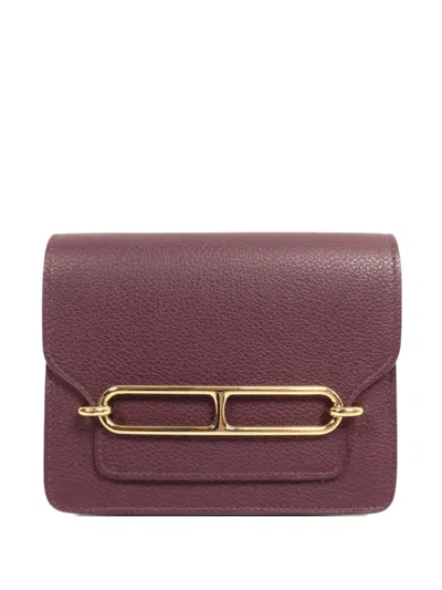 Pre-owned Hermes Roulis Slim Wallet In Purple