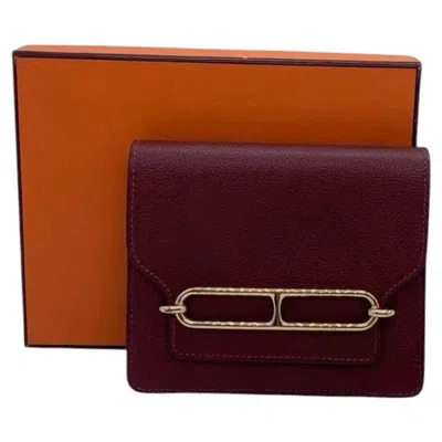 Pre-owned Hermes Roulis Slim Wallet Red Evercolor Leather Belt Bag 2020