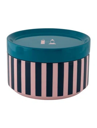 Pre-owned Hermes Round Lacquered Box In Blue/pink