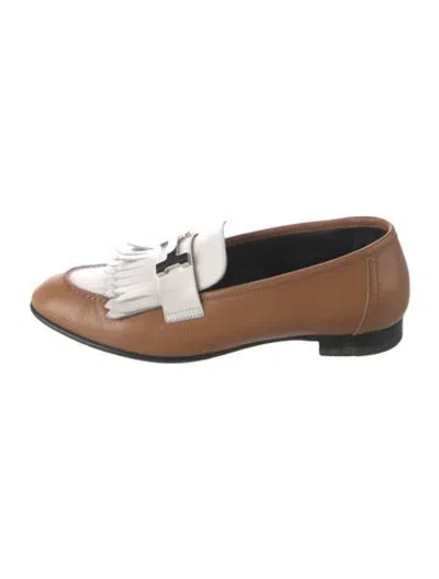 Pre-owned Hermes Royal H Logo Loafers In Neutral