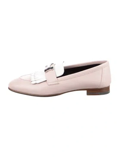 Pre-owned Hermes Royal H Logo Loafers In Pink