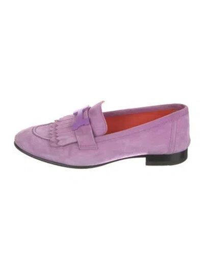 Pre-owned Hermes Royal H Logo Loafers In Purple