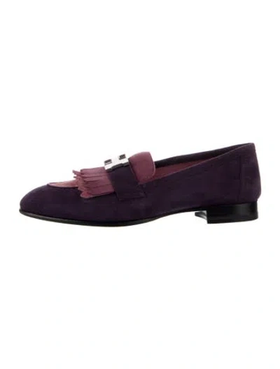 Pre-owned Hermes Royal H Logo Loafers In Purple