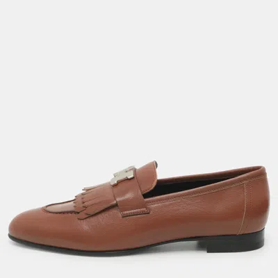 Pre-owned Hermes Hermès Royal Size 38.5 Brown Leather Loafers