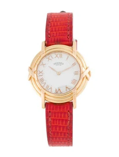 Pre-owned Hermes Ruban Watch In Multi