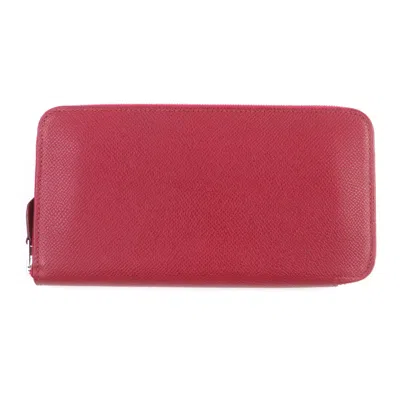 Pre-owned Hermes Ruby Epsom Leather Long Wallet (bi-fold) ()