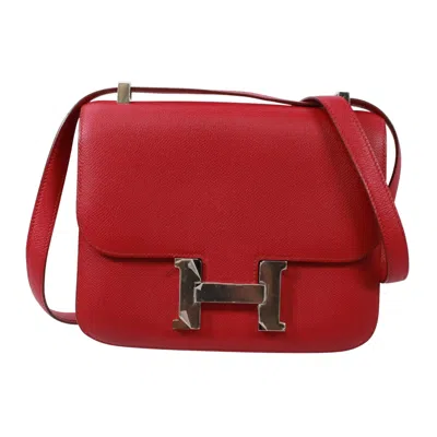 Pre-owned Hermes Ruby Epsom Leather Shoulder Bag () In Red