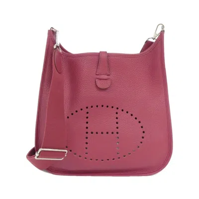Pre-owned Hermes Ruby Taurillon Clemence Leather Shoulder Bag ()