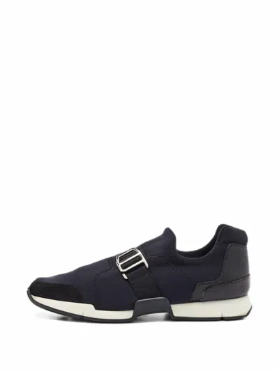 Pre-owned Hermes Run Buckled Sneakers In Black