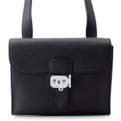 Pre-owned Hermes Sac A Depeche Togo Leather Shoulder Bag () In Silver
