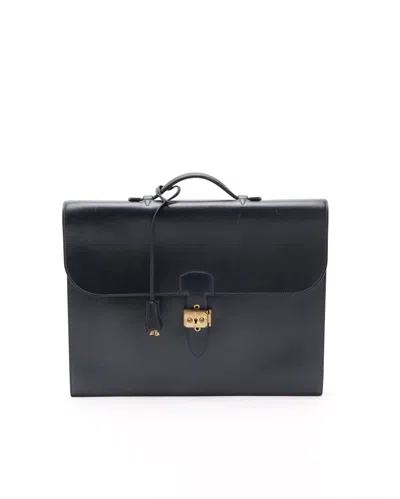Pre-owned Hermes Hermès Sac À Dépêches 38 Business Bag In Blue