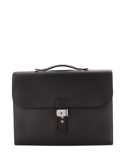 Pre-owned Hermes Sac A Depeches Bag Sombrero 38 Business Bag In Gray
