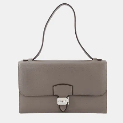 Pre-owned Hermes Sac A Depeches Etain Epsom Shoulder Bag In Brown
