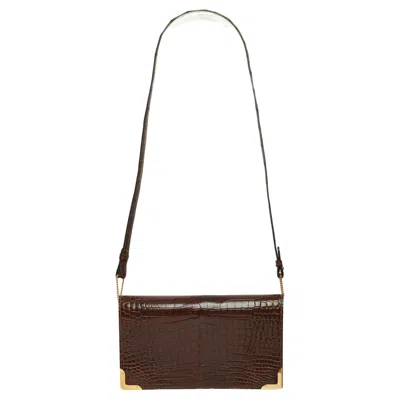 Pre-owned Hermes Hermès Sac Coins Or 1979 Dark Brown Leather Precious Shoulder Bag Clutch