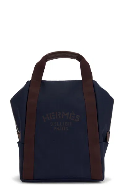 Pre-owned Hermes Sac De Pansage Groom Backpack In Blue